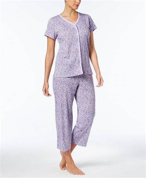 Women's Cotton Long-Sleeve Lace-Trim Pajamas Set, Created for Macy's. . Macys pajamas ladies